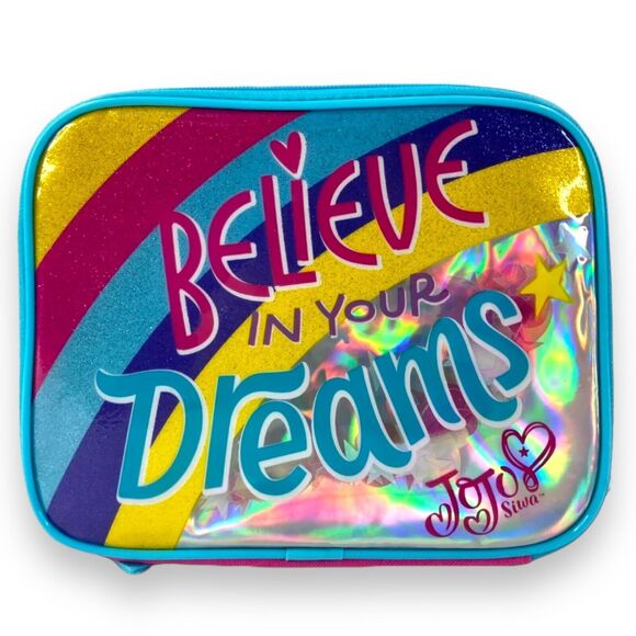 JoJo Siwa Girls Kids Lunch Box Bag Tote Believe in Your Dreams Pink Rainbow NWT - Picture 11 of 16